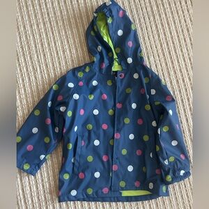 Kids Polka Dot Hooded Jacket - Blue, Green, Pink